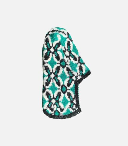 Flower Patik (Green-Black-White)