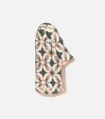 Flower Patik (White-DarkGreen-Brown)