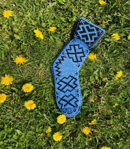 Zigzag Socks (Blue-Black)